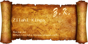 Zilahi Kinga névjegykártya